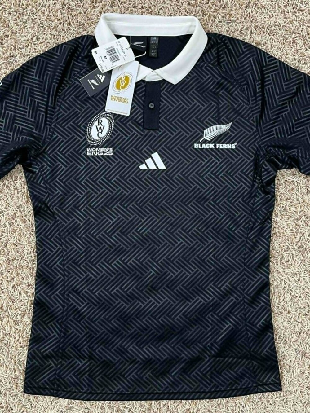Adidas Men’s Black Ferns Rugby World Cup Home Jersey Black JM6968, Size Medium